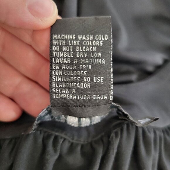 Vintage 90s Y2k Rampage Top Womens M Black Beaded Flowy Sleeveless Silky Feel - Picture 6 of 6